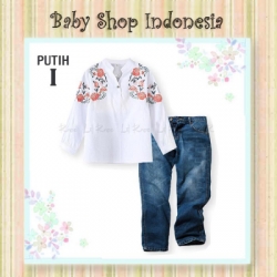 large PU537 setelan cewek tunik i putih